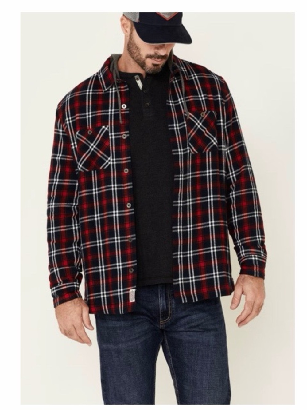 Flag‎ & Anthem Holloway Plaid Hooded Flannel Shirt
